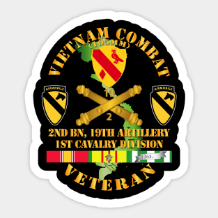 Vietnam Combat Veteran w 2nd Bn 19th Artillery DUI - 1st Cav Div - V1 Sticker